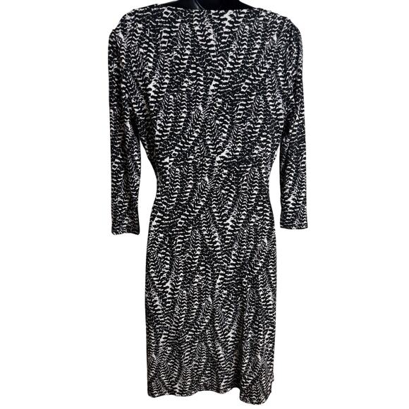 Lauren Ralph Lauren Women Sheath Dress Size 6 Black White 3/4 Sleeve Stretch New - Picture 7 of 12